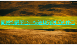 同城约爱平台，快速找到附近的伴侣