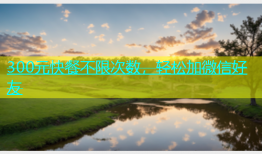 300元快餐不限次数，轻松加微信好友
