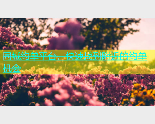 同城约单平台，快速找到附近的约单机会